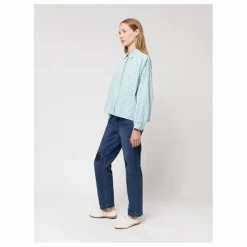 Chemise Vichy Seersucker - Collection Femme | Bleu turquoise