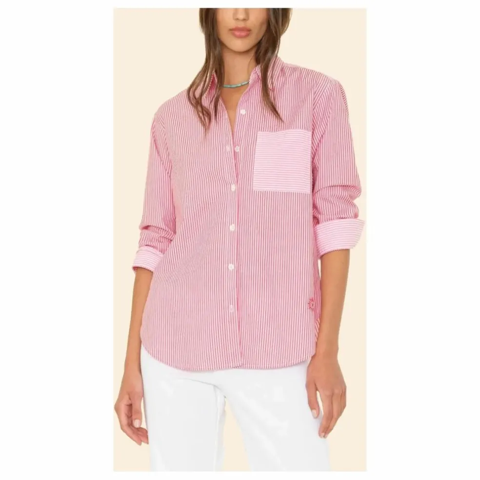 Chemise Violette Rayée x Léa Meylan | Rose