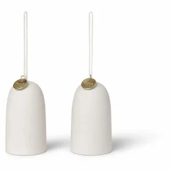 Cloches de Noël en céramique - Set de 2 | Blanc