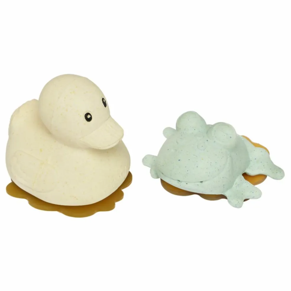 Coffret de jouets pour le bain upcyclés - Canard & Grenouille | Sauge