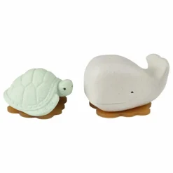 Coffret de jouets pour le bain upcyclés - Tortue & Baleine | Sauge