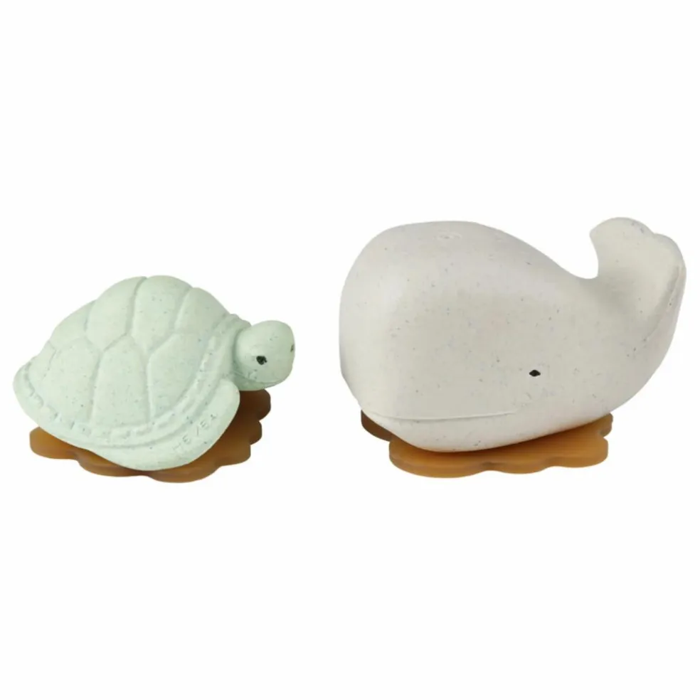 Coffret de jouets pour le bain upcyclés - Tortue & Baleine | Sauge