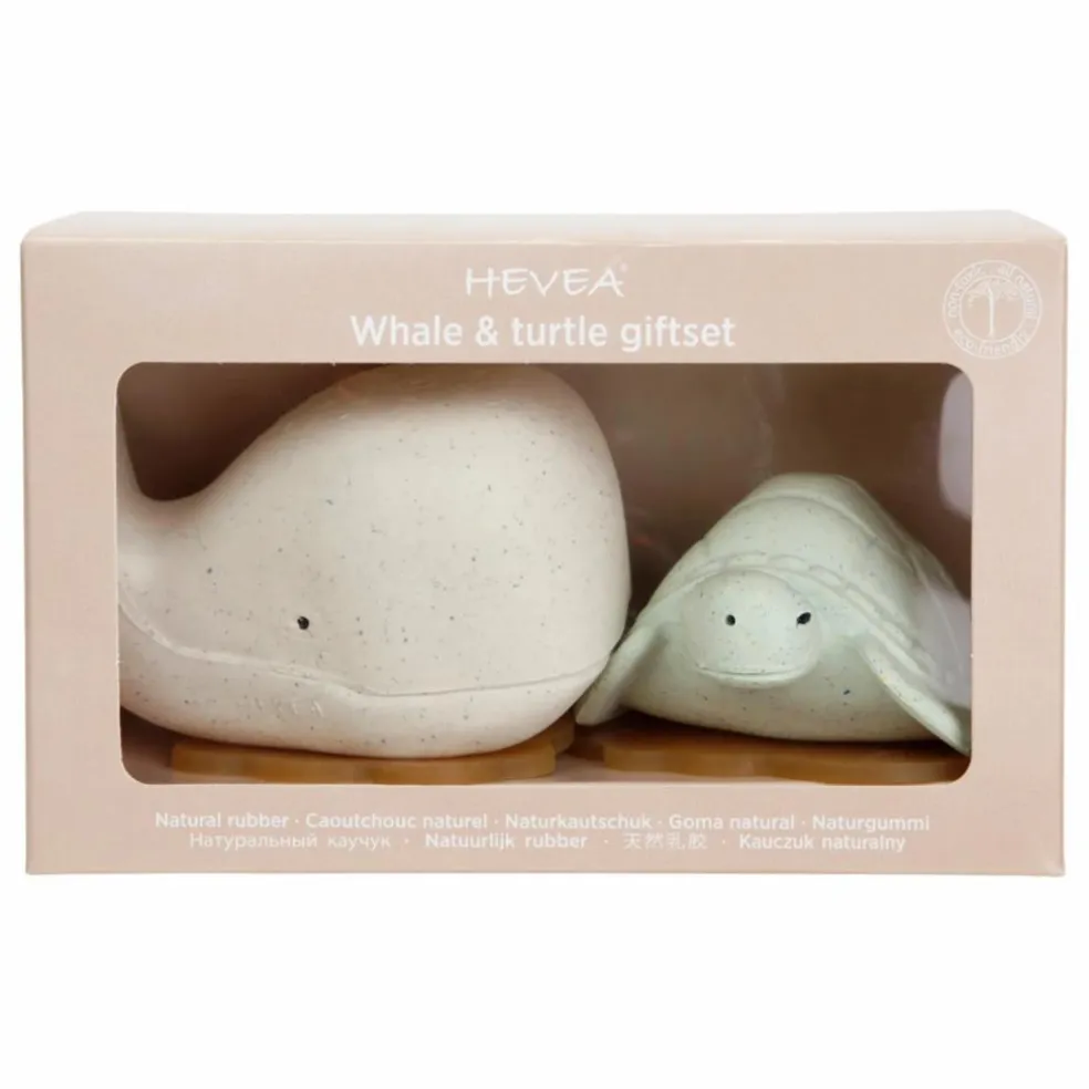 Coffret de jouets pour le bain upcyclés - Tortue & Baleine | Sauge