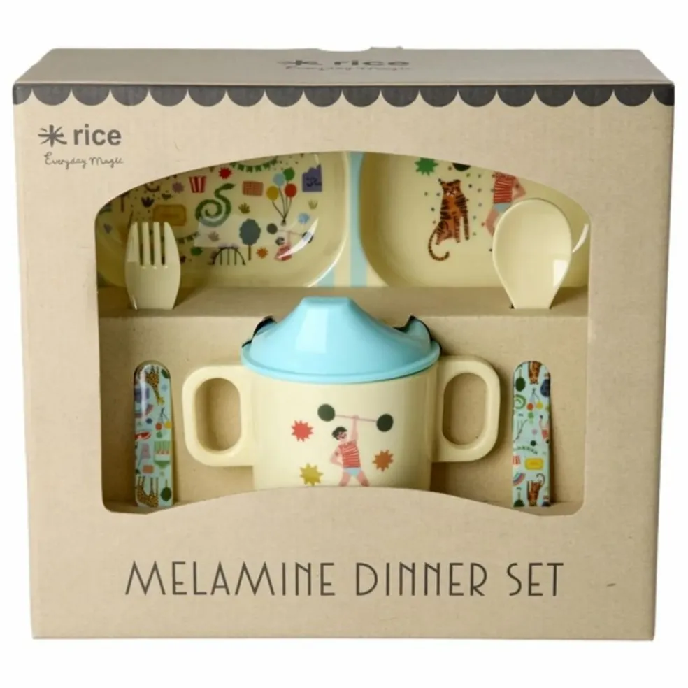 Coffret de repas en mélamine Fun Fair | Bleu Clair