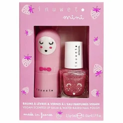 Coffret duo baume à lèvres et vernis à l'eau Fraise