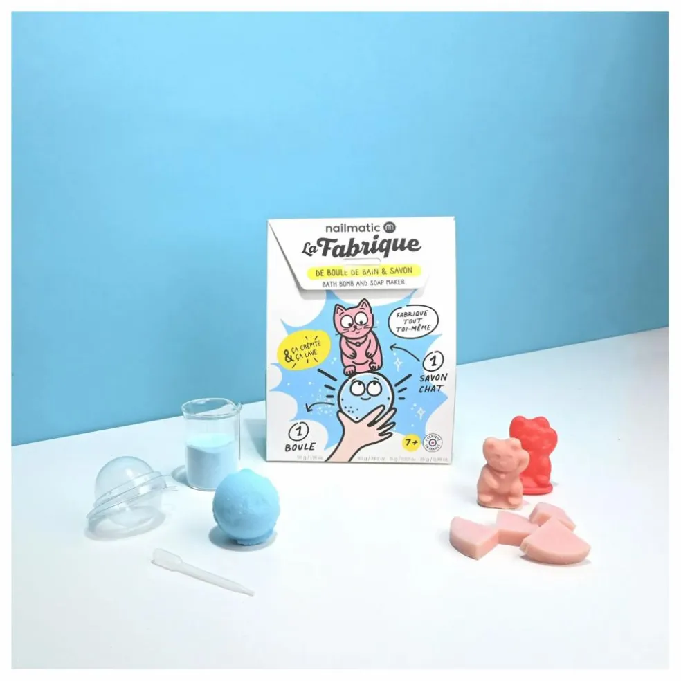 Coffret La Fabrique de savons et de bombes de bain - 1 savon et 1 bombe | Bleu