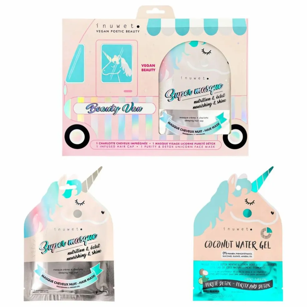 Coffret masques cheveux et visage Beauty Van licorne