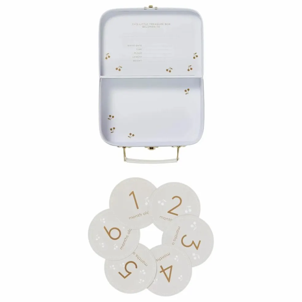 Coffret naissance valisette à pois doré