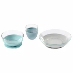 Coffret repas en verre - 3 pièces | Bleu