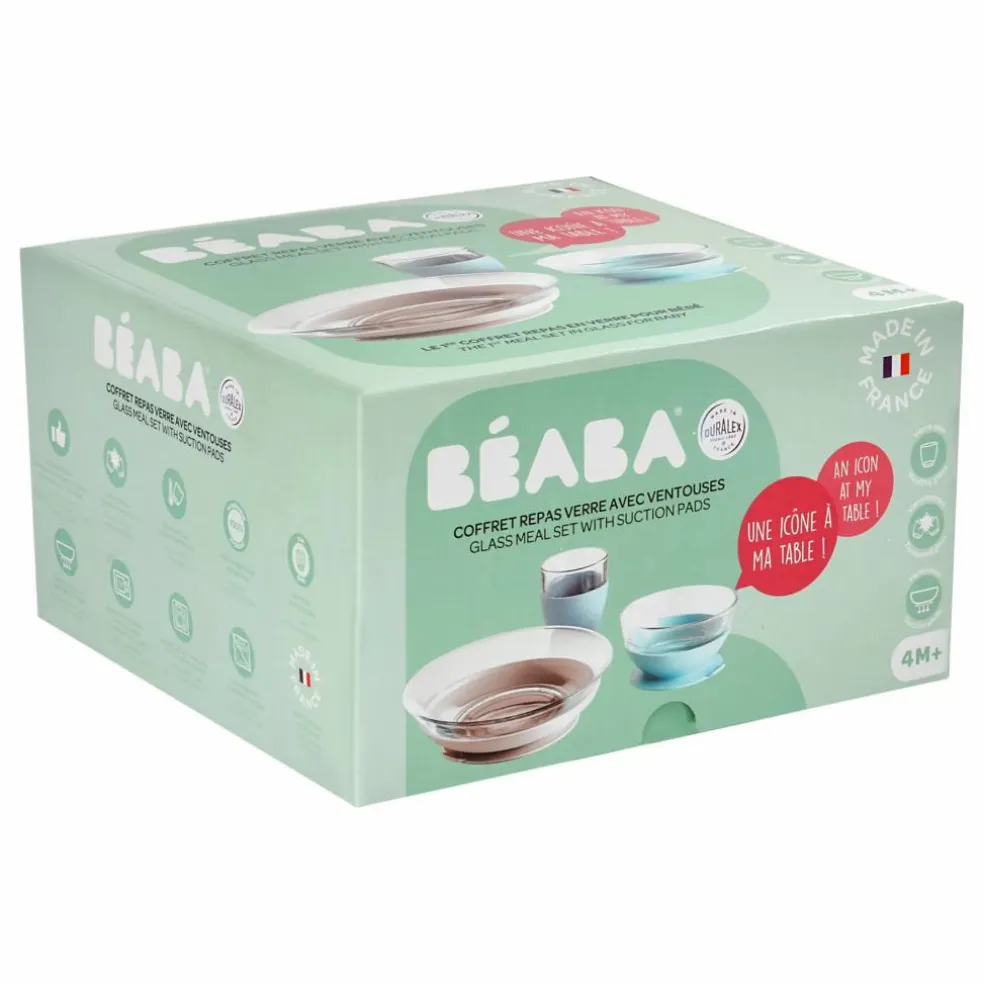 Coffret repas en verre - 3 pièces | Bleu