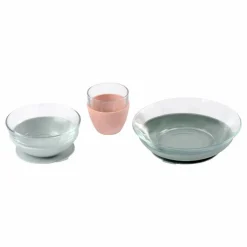 Coffret repas en verre - 3 pièces | Rose