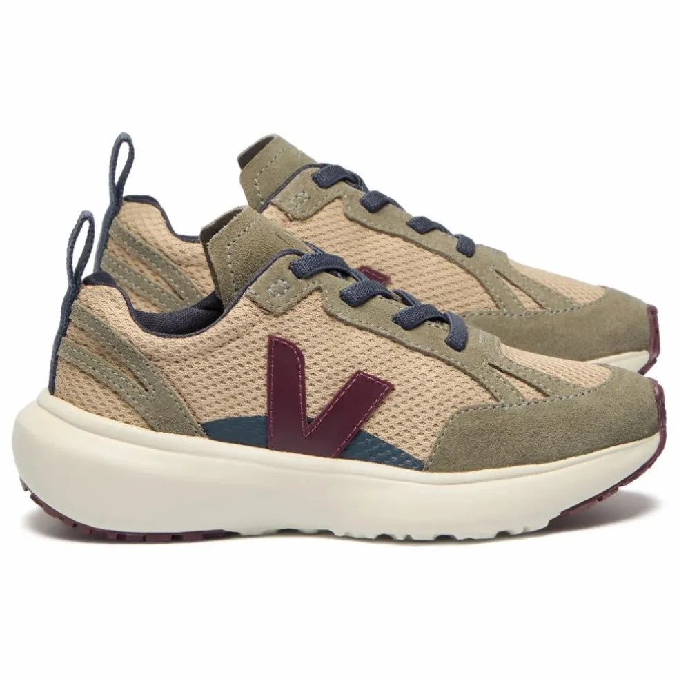 Collaboration Veja x Bonpoint - Baskets Lacets Elastiqués Canary Suede | Vert kaki