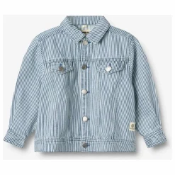 Collaboration Wheat x Pernille Teisbæk - Veste Denim Vive Rayures Coton Bio | Bleu ciel