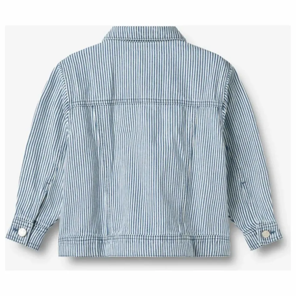 Collaboration Wheat x Pernille Teisbæk - Veste Denim Vive Rayures Coton Bio | Bleu ciel