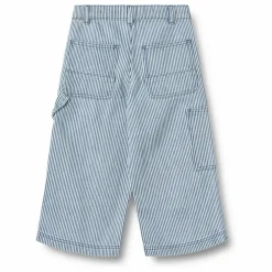 Collaboration Wheat x Pernille Teisbæk - Jean Noppo Rayures Coton Bio | Bleu ciel