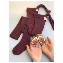 Collants à Bretelles Coton Bio | Prune