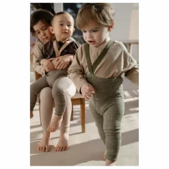 Collants à Bretelles Coton Bio Sans Pieds | Vert chiné
