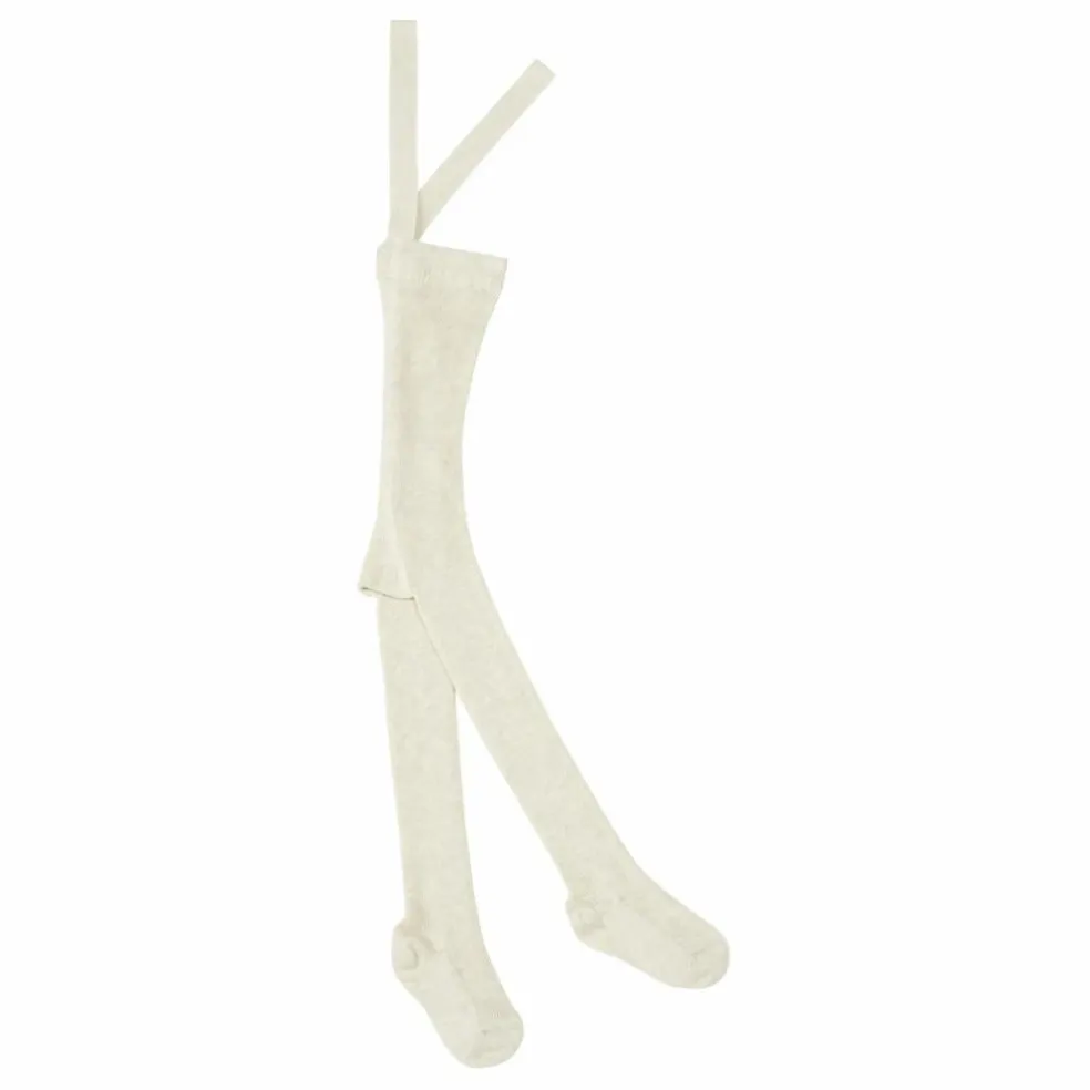 Collants à Bretelles Coton Bio | Ecru