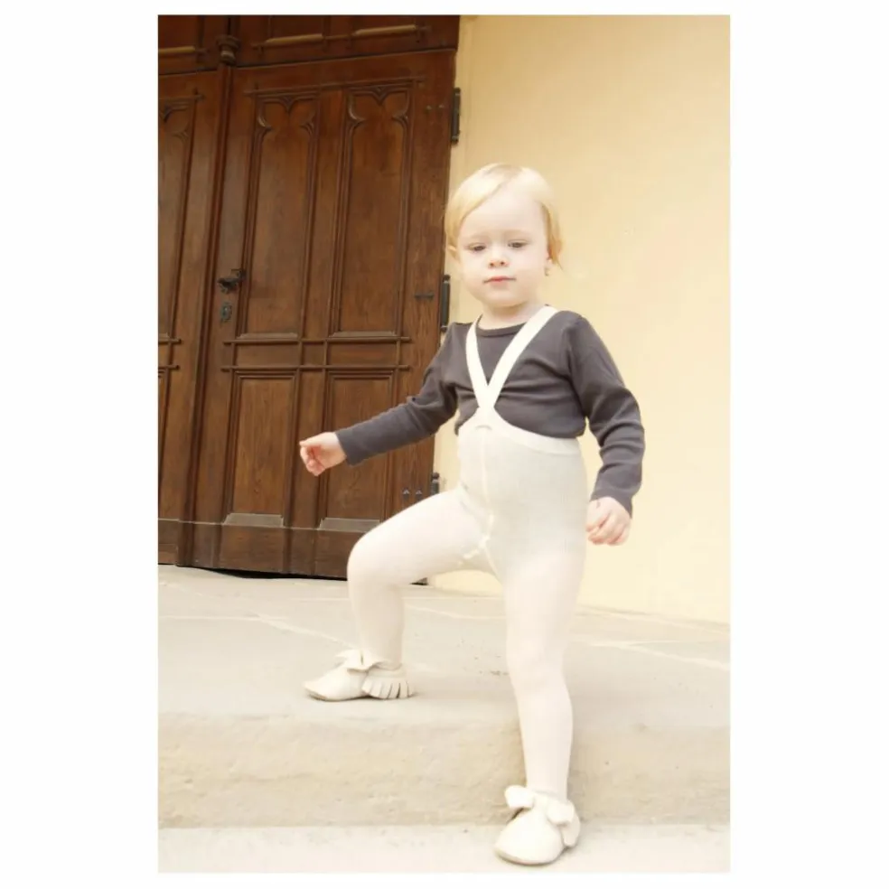 Collants à Bretelles Coton Bio | Ecru