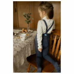 Collants à Bretelles Coton Bio | Bleu jean