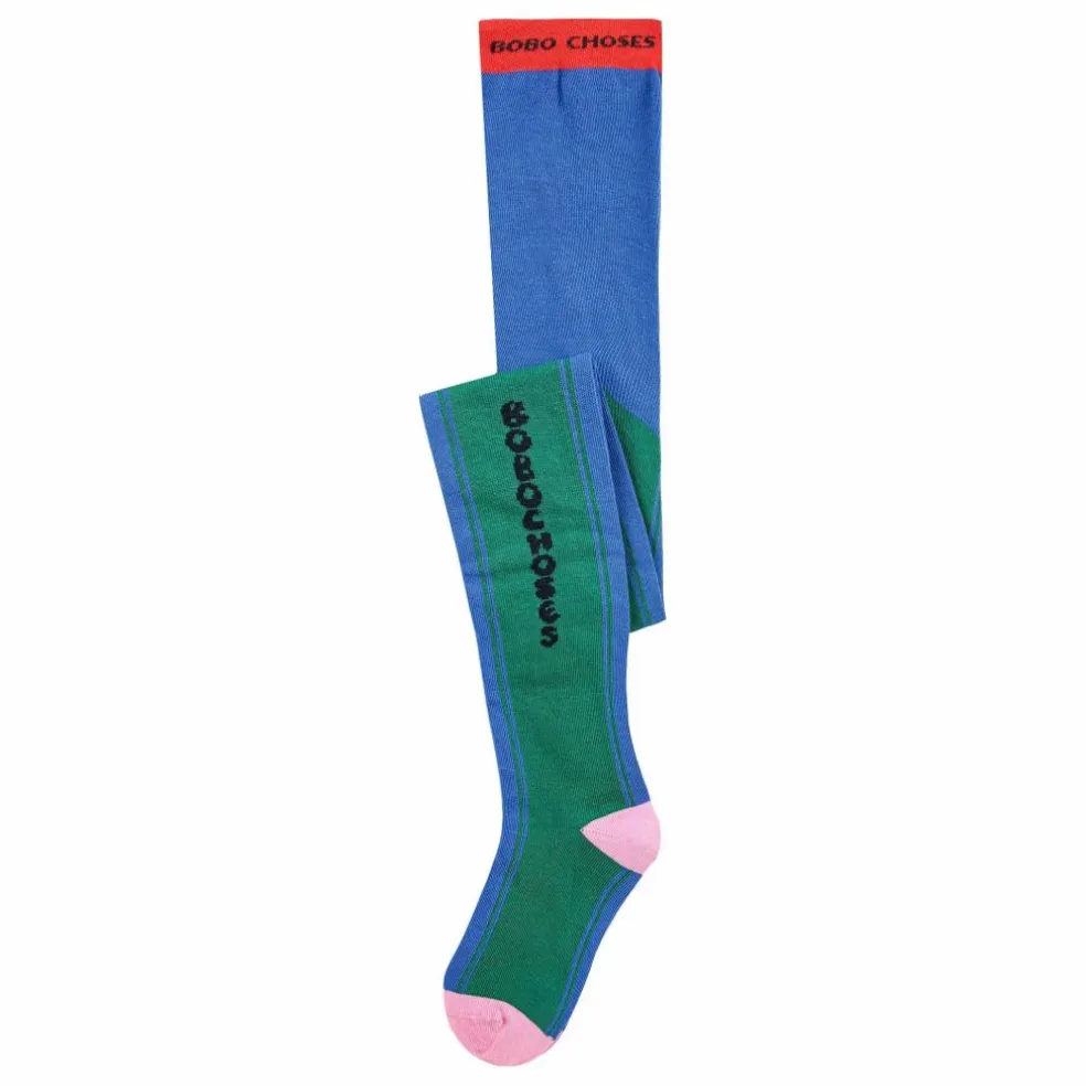 Collants Bobo Colorblock Coton Bio | Bleu