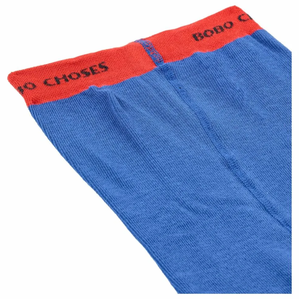 Collants Bobo Colorblock Coton Bio | Bleu