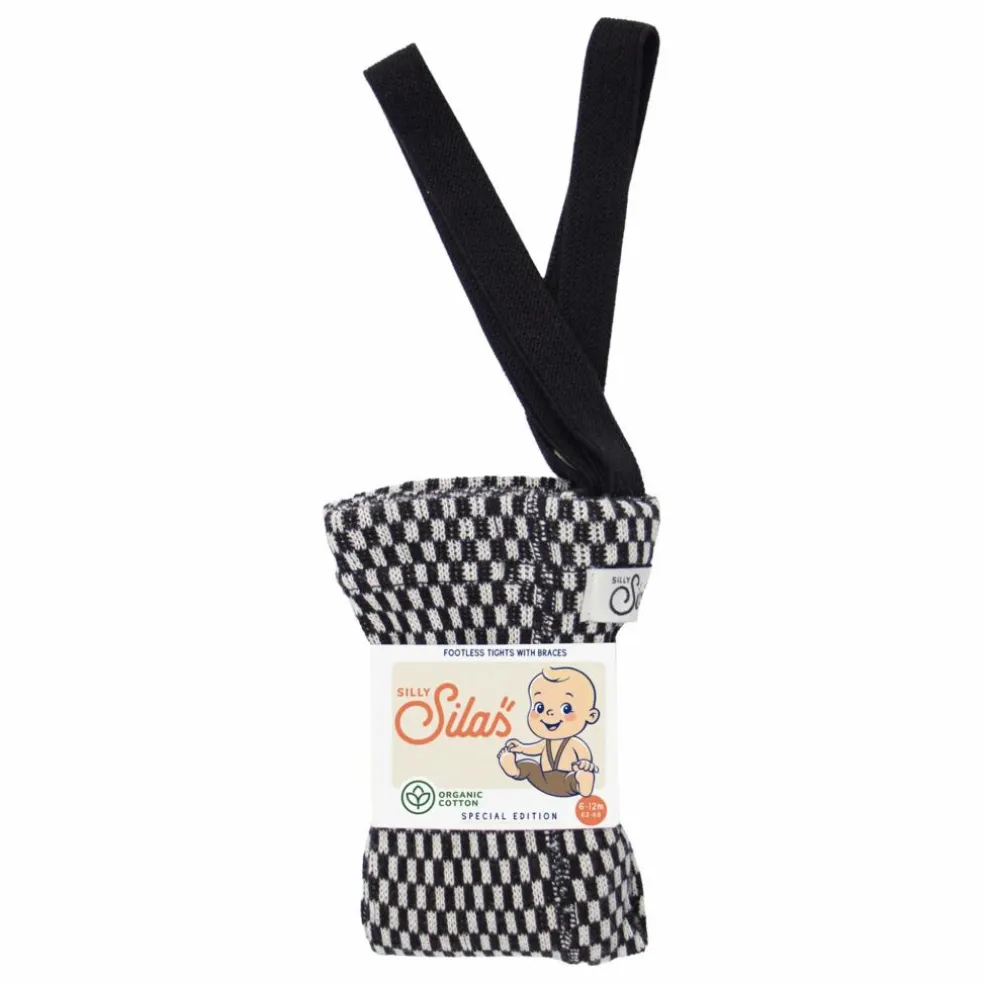 Collants Carreaux Coton Bio | Noir