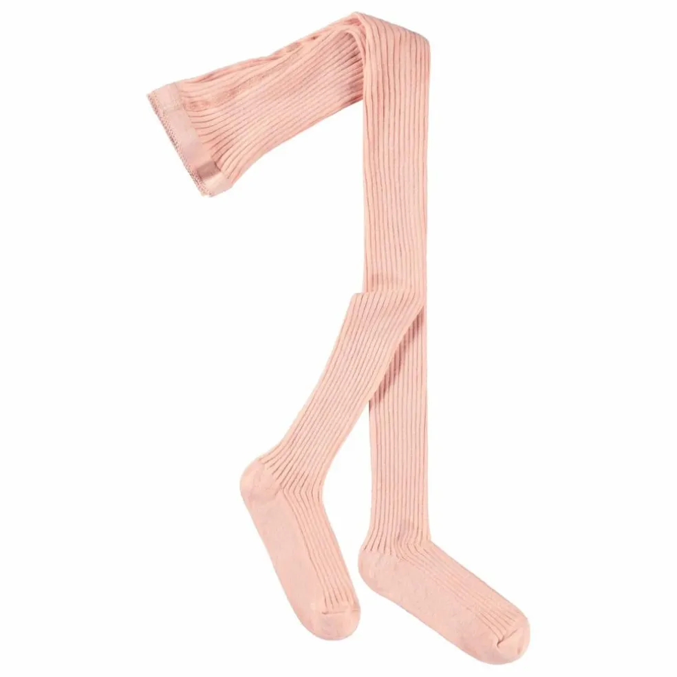Collants Côtelés | Rose poudré