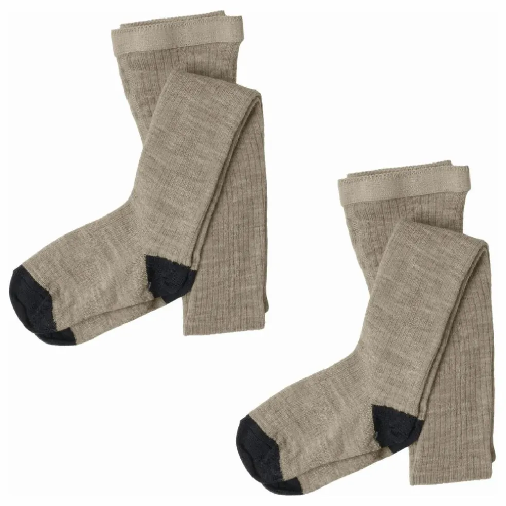 Collants Laine | Beige chiné