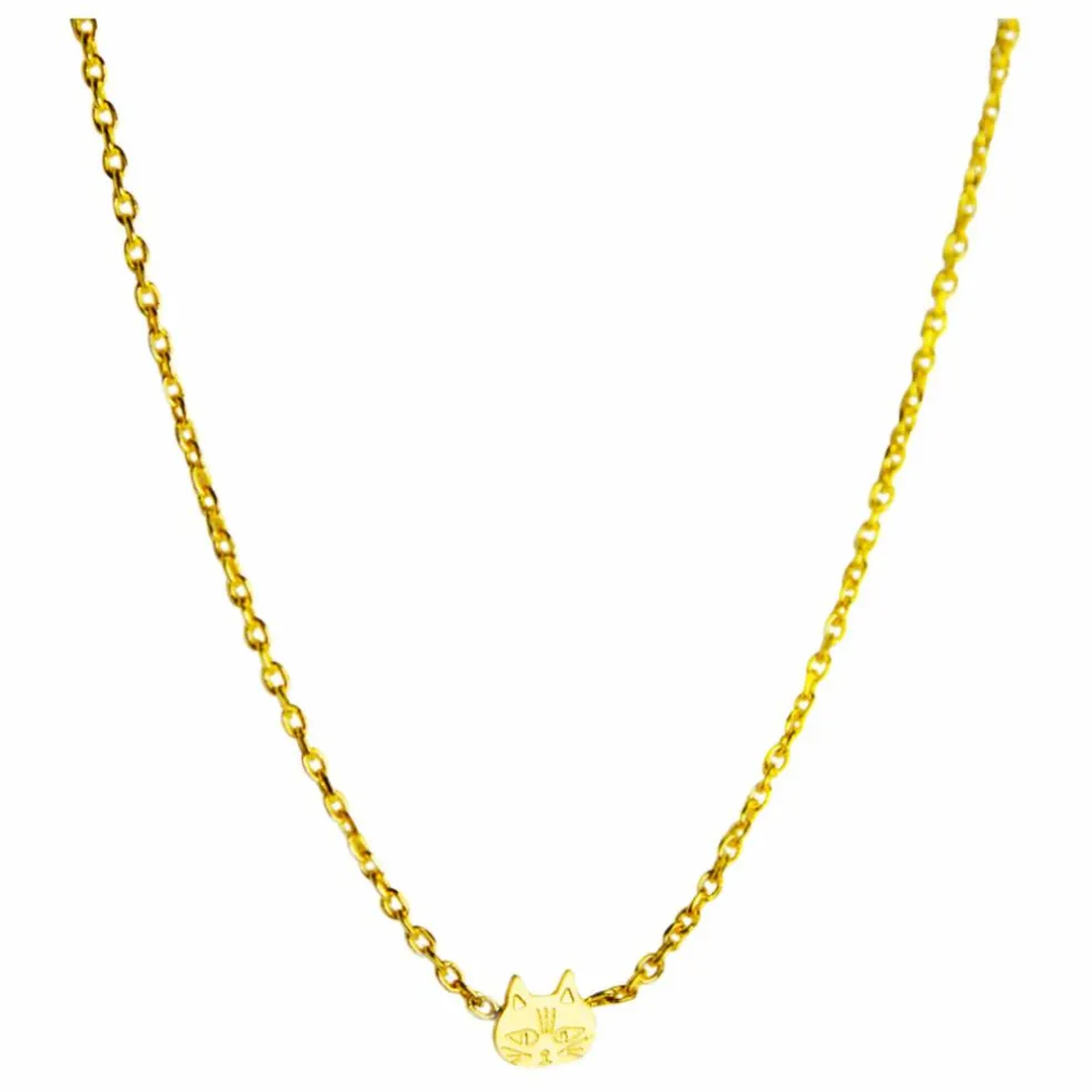 Collier Chat | Doré