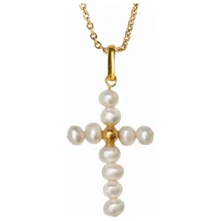 Collier Pearly Cross | Blanc