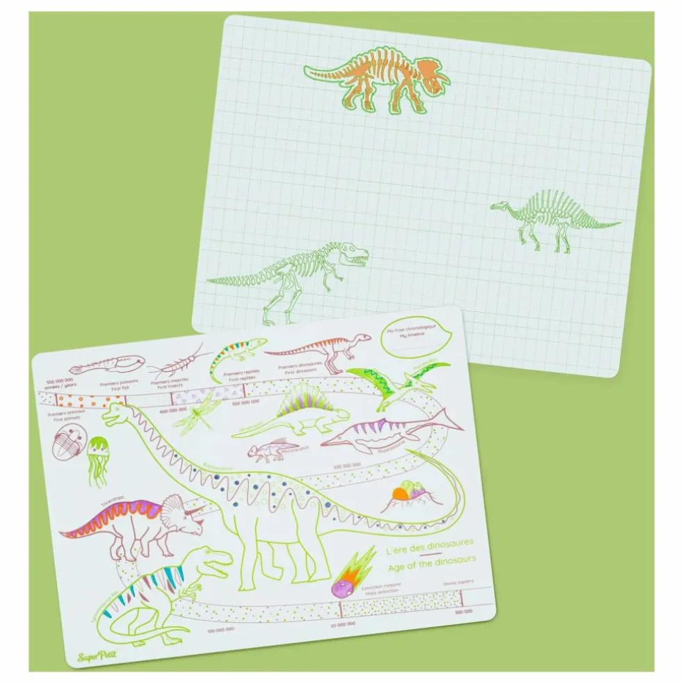 Coloriage éducatif L'âge des Dinosaures avec 3 feutres