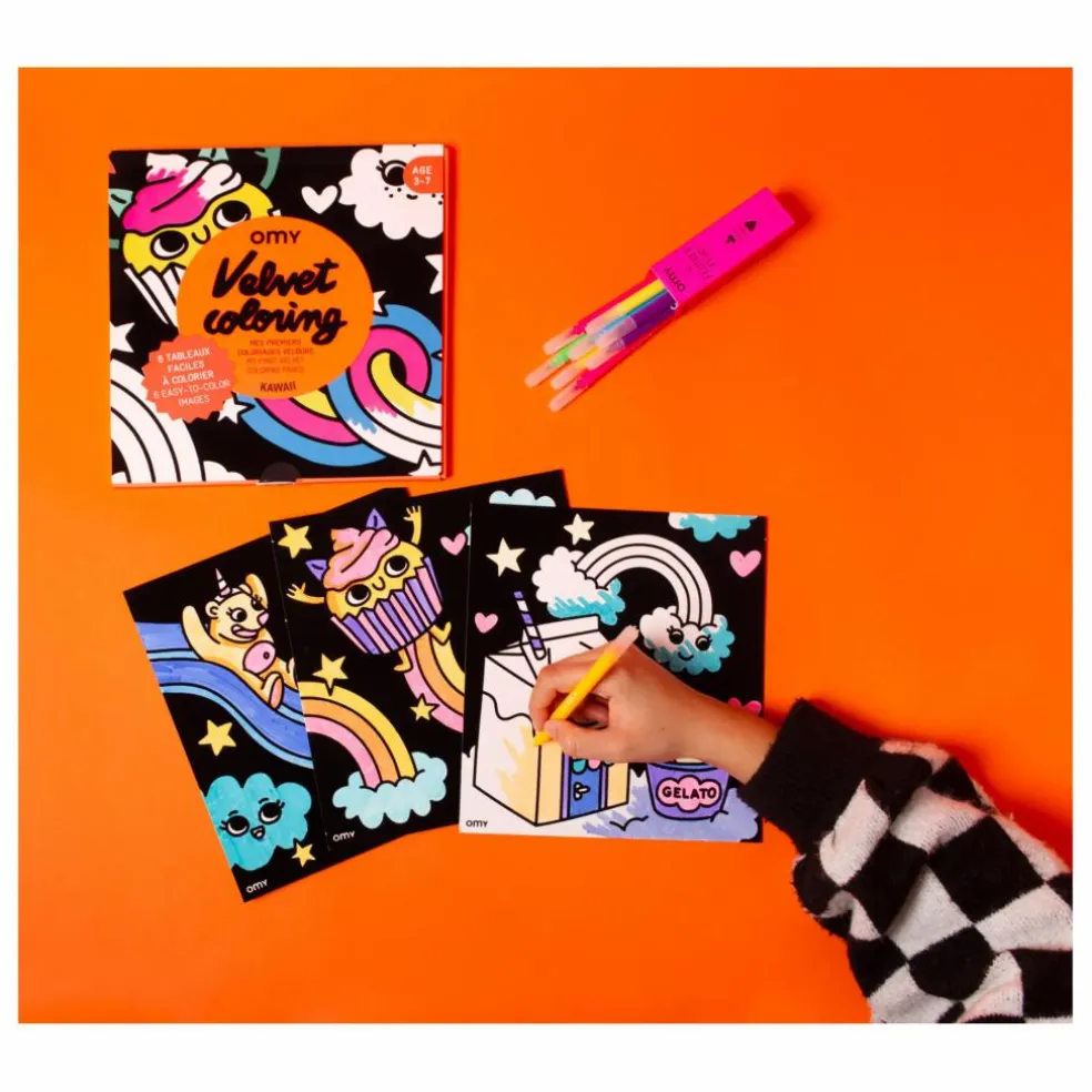 Coloriage velours - Kawai | Orange
