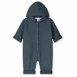 Combinaison à Capuche Coton Bio | Bleu gris