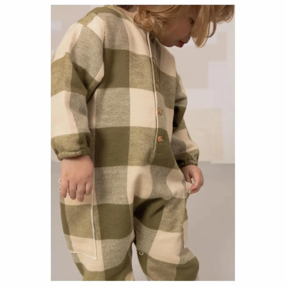 Combinaison Big Papi Carreaux Coton Bio | Vert kaki