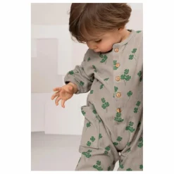 Combinaison Big Papi Trèfles Velours Côtelé Coton Bio | Gris