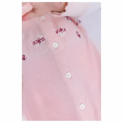 Combinaison Brodée Laine | Rose pâle