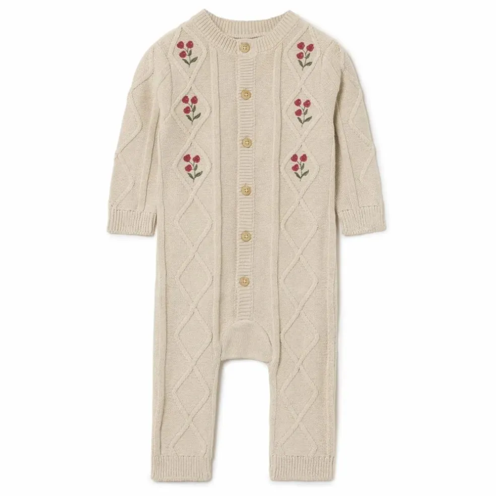 Combinaison Brodée Maille | Beige