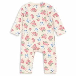 Combinaison Cache Coeur Fleurie Coton Bio | Ecru