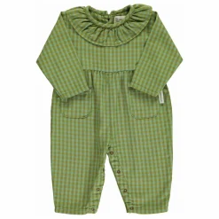 Combinaison Col Carreaux Coton Bio | Vert