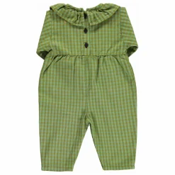 Combinaison Col Carreaux Coton Bio | Vert