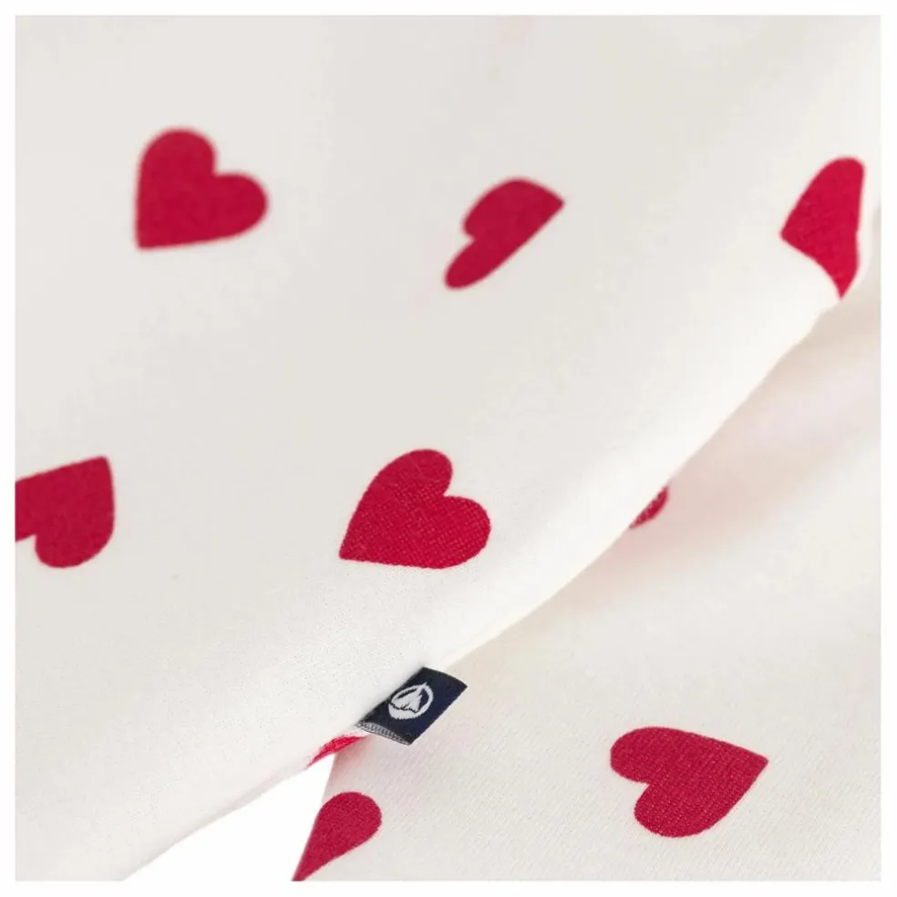 Combinaison Cœurs Coton Ouatiné | Blanc