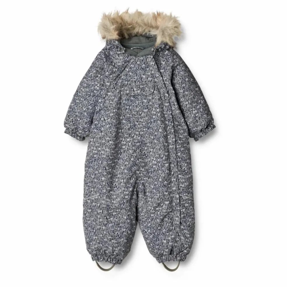 Combinaison de Ski Fleurie Façon Fourrure Matières Recyclées Nickie | Gris