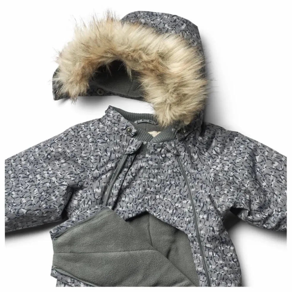 Combinaison de Ski Fleurie Façon Fourrure Matières Recyclées Nickie | Gris