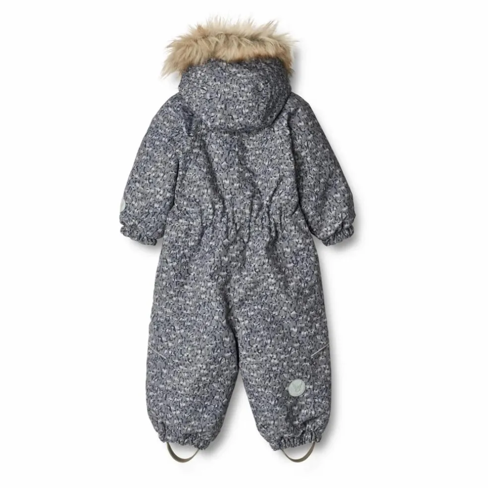 Combinaison de Ski Fleurie Façon Fourrure Matières Recyclées Nickie | Gris