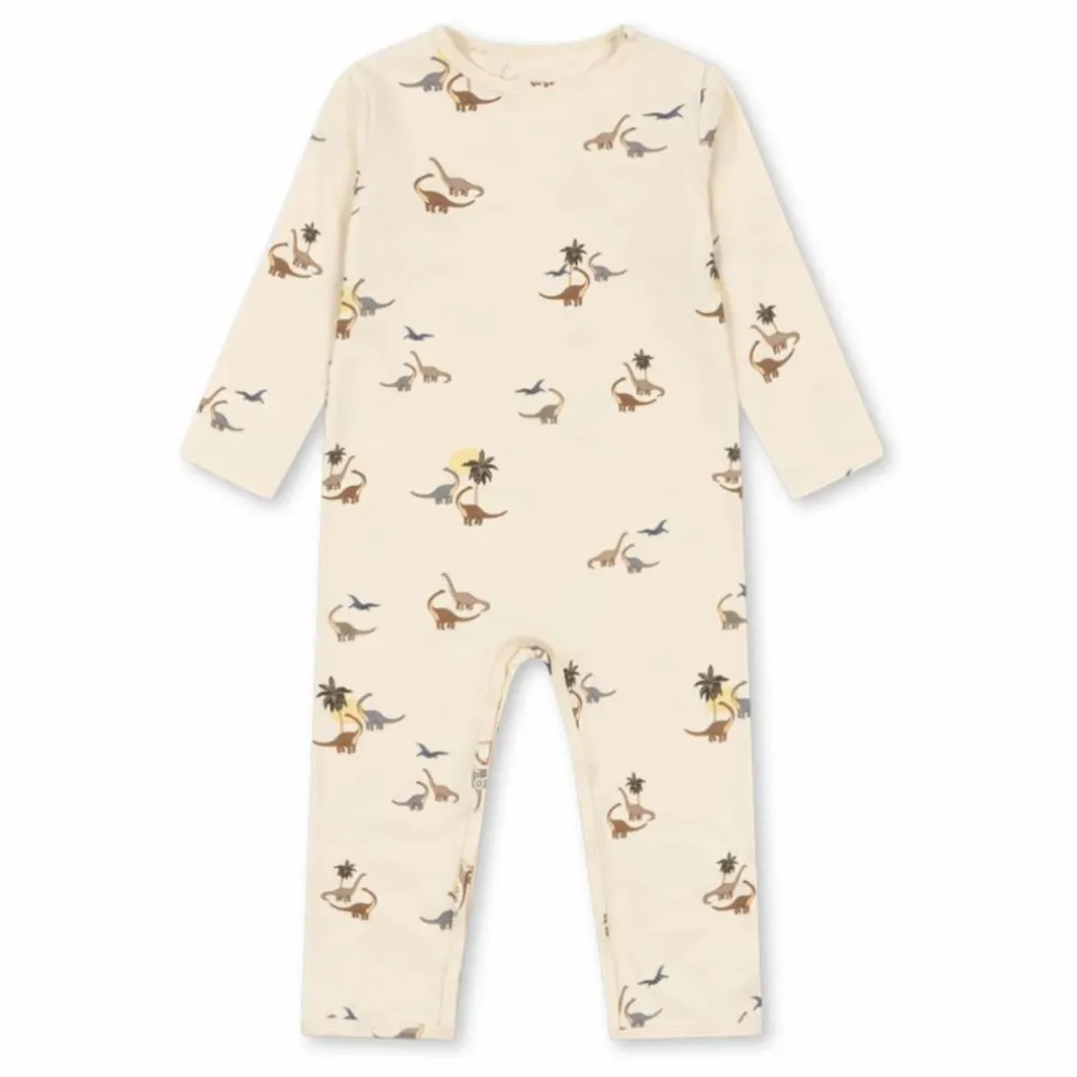 Combinaison Dinosaures Coton Bio | Beige