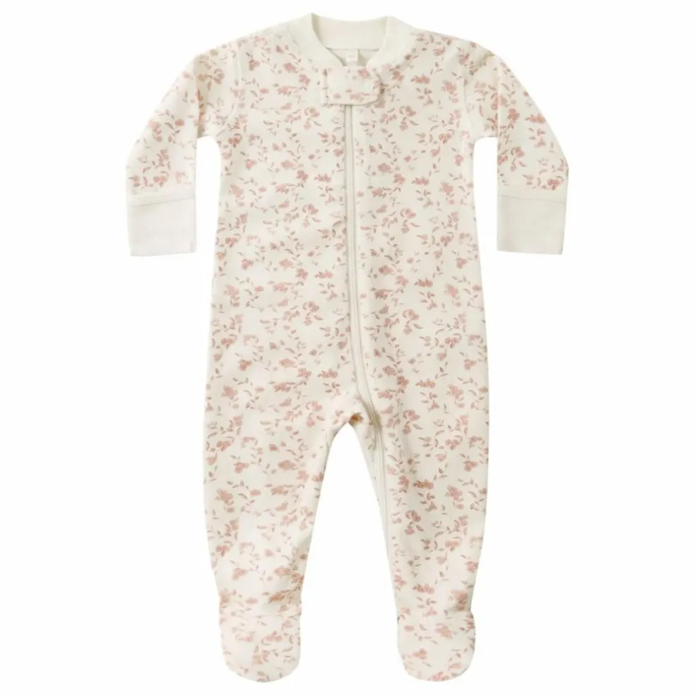Combinaison Fleurie Coton Bio | Ivoire