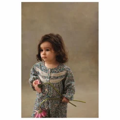 Combinaison Lilanya Fleurie Velours Fin | Bleu