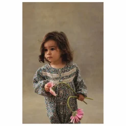 Combinaison Lilanya Fleurie Velours Fin | Bleu