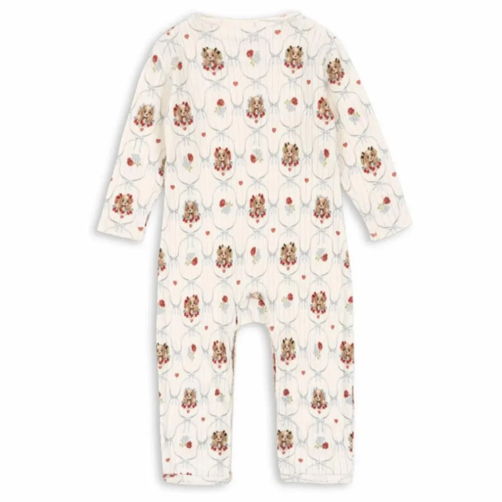 Combinaison Minnie Chiens Pointelle Coton Bio | Ecru